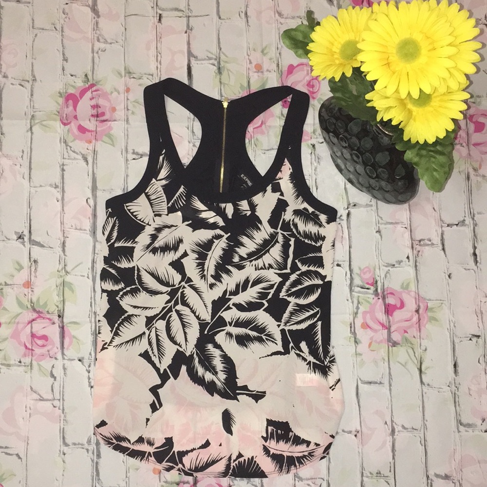 Express Racerback Top with Exposed Zipper Detail - Picture 3 of 6